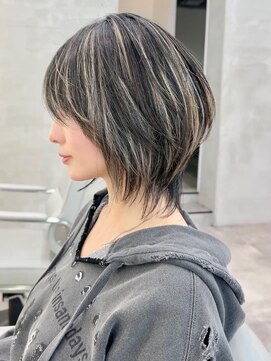 ダブルトーキョー シブヤ(W-TOKYO SHIBUYA) No stylingハイライト×ショートネオウルフショートボブ　ウルフ