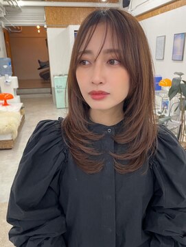 ベイルーム(BAYROOM by HONEY omotesando) 大人レイヤーカット/チョコレートブラウン/シースルーバング1