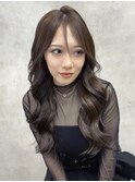 レイヤーカット、ダークグレージュ、ハッシュカット