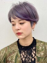 ピークアブー 原宿ハラカド(PEEK-A-BOO)&nbsp;ベリーショート/ラベンダーグレージュ/オン眉斜めバング大人癖毛