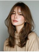 レイヤーロング20代30代40代レイヤーカット韓国ボブ顔周り稲毛