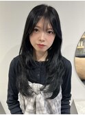 ハッシュカット くびれレイヤーカット 顔まわりレイヤー 韓国