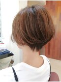 20代30代小顔補正立体カット/前髪なし/カジュアルショート