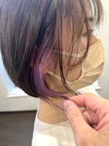 ヘアストーリー リズム(hair story r ism)&nbsp;イヤリングカラー♪ピンクパープル♪30代40代50代