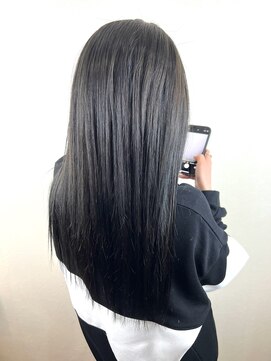 テュセ ヘアー 京都(Tu sais hair kyoto) ブルーブラック/ダークカラー/暗い目カラー/ストレート/縮毛矯正