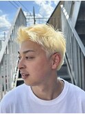 ブリーチカラー無造作ツーブロック束感メンズスパイキーショート