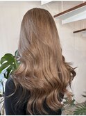 グレージュ ケアブリーチ1回  フェイスレイヤー 簡単巻き 美髪