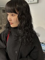 ナループロアツム(Nalu pu loa Tsum)&nbsp;黒髪ウェーブパーマ/ラウンドバング/マッシュバング/黒髪パーマ