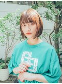 内巻きボブ/ナチュラルブラウン/重めボブ◎30代40代50代