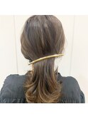 透明感カラー×バレッタアレンジ