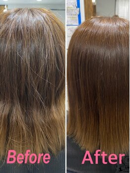 パレット ほのか店(Palette)の写真/髪をダメージから守る！オーガニックカラー×髪質改善トリートメントで叶う、理想のうるツヤ髪♪