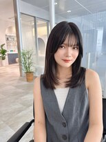 アールヘアーデザイン 千種(r hair design)&nbsp;サラツヤロングベージュカラーブリーチしない透明感カラー