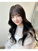 レイヤーカット/顔周りカット/センターパート/韓国ヘア/前髪