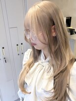 ファイブバイジエクト 堀江(FIVE by The Ect)&nbsp;姫カットレイヤー/ミルクティー/ホワイトブロンド