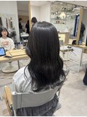 ブリーチなしダブルカラー透明感ダークグレー暗髪