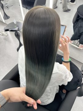 アルドーレフィエロ シンサイバシ(Ardore fiero shinsaibashi) ブリーチなしダブルカラー☆オリーブアッシュ☆20代30代40代