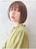 Say.ショートボブダークブラウンアッシュイメチェン前髪３０代