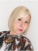 抜きっぱなし　抜きっぱなしブリーチ　ブロンドボブ　ブロンド　