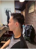 men's/メンズフェード/ショートセンターパート/ニュアンスパーマ