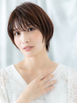 ドクターズ サロン ラブ(Dr's Salon LAB) 髪質改善モカブラウン流しバング丸みショートv古河20代30代40代