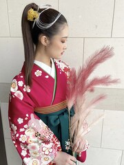 成人式や卒業式におすすめ！和装ヘアアレンジ02