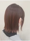 伸ばしかけボブ×ピンクカラー