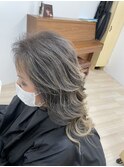 白髪ぼかしバレイヤージュカラー　【ROPE 横須賀中央】