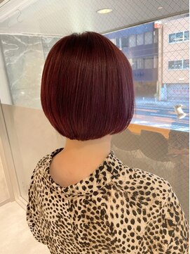 アイディール 心斎橋店(:ideal) ミニボブにダブルカラーでピンクパープル☆20代30代40代丸みボブ