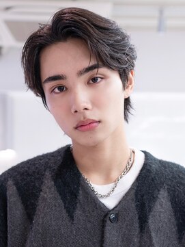 ハバナ 渋谷(HAVANA) アッシュブラックマッシュパーマ刈り上げツーブロック