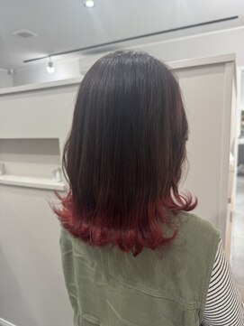 アウラヘアーサロン(aura hair salon) 裾カラー×カシスレッド