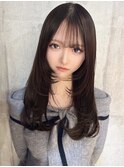 ロング レイヤーカット ワンカール シースルー 大須