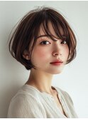 ピンクベージュ/アンブレラカラー/クールショート/前髪/大口子安