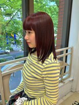 フォルテ 表参道店(FORTE) 発色◎ブリーチなしチェリーレッド/艶カラー/髪質改善/表参道