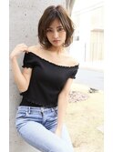 2030代40代50代ウエーブミディアム似合わせカットメルティカラー