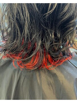 カラット 堺東(CARAT) インナーカラー/オレンジテラコッタ/CARAT堺東/アッシュブラック