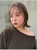 ミンクス 青山店(MINX) 【MINX松下】インナーカラーの切りっぱなしボブ　外ハネボブ