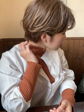 ルックアット(Look at) 【Look at】20代30代40代ハイライトカーキベージュマッシュ