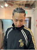 MEN'S HAIRウルフアッシュブラックカルマパーマベリーショート