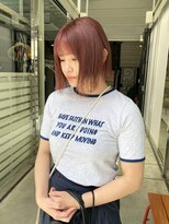 【BUZZbee小出】ピンクベージュ×束感ボブ