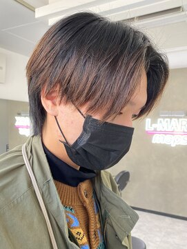 エルマーク 梅田(L-MARK) トランクスヘアセンターパートニュアンスパーマ韓国カルマパーマ