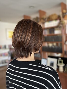 スタジオフィット(STUDIO FITTO) ・レイヤーボブ/ピンクベージュハイライト・