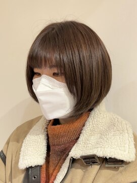 クラップス 杉田店(CLAPS) ショート/赤味消しブラウンカラー/顔周りレイヤー/小顔カット