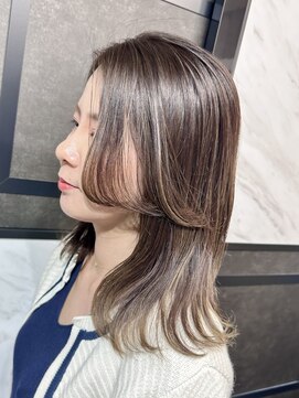 ピリオド 赤坂(Period.) ミディアム レイヤーカット 顔まわり ハイライト 髪質改善 赤坂