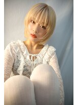 キジ(KIJI) レイヤーボブ/ボブレイヤー/ミルクティーカラー/ハイトーン