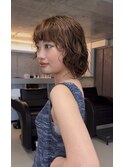 ニュアンスボブパーマ!赤み無しブラウンカラー