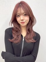 ロンドイディールバンダイ 新潟万代(Lond ideal)&nbsp;ミディアムレイヤーウルフハッシュピンクベージュ