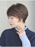 丸みショート・ボブ/丸顔/前髪あり/絶壁解消/３0代/４0代/５0代