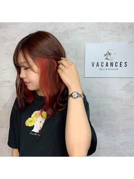 バカンス(VACANCES) インナーカラー レッド