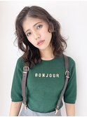 カジュアルミディ_ローライトスリークボブ厚めバング_47502
