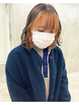 スー 渋谷(suu) ハイトーンインナーカラーベージュフェイスフレーミング